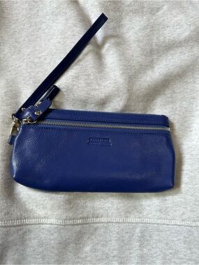 Danier Royal Blue Leather Wristlet Wallet